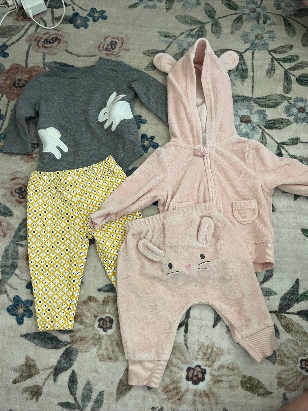 4-Piece Baby Girl Spring Bundle | 3 Months | Carter’s Bunny Set